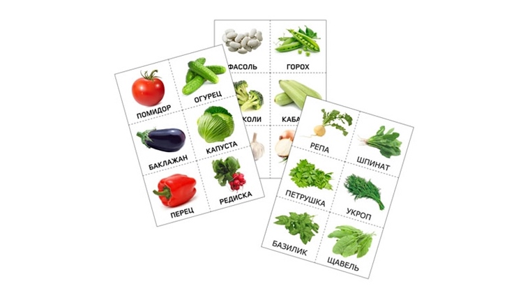 Карточки Овощи для детей