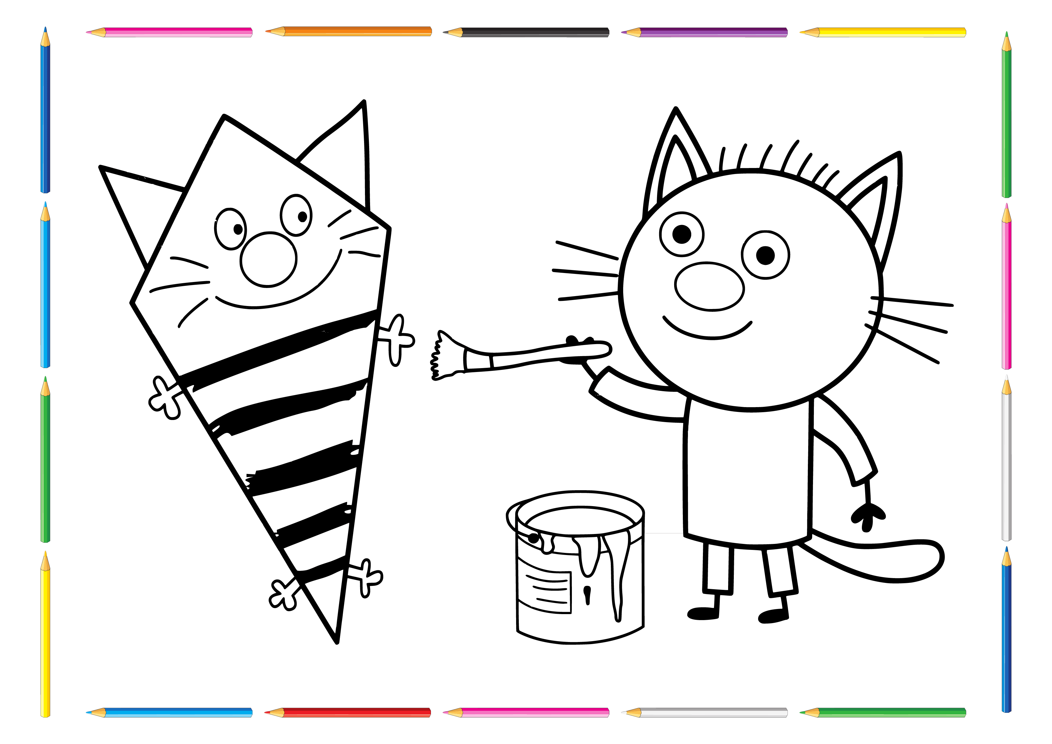Как нарисовать 3 кота из мультика
