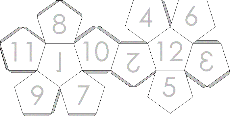 Развёртка геометрической фигуры - додекаэдр