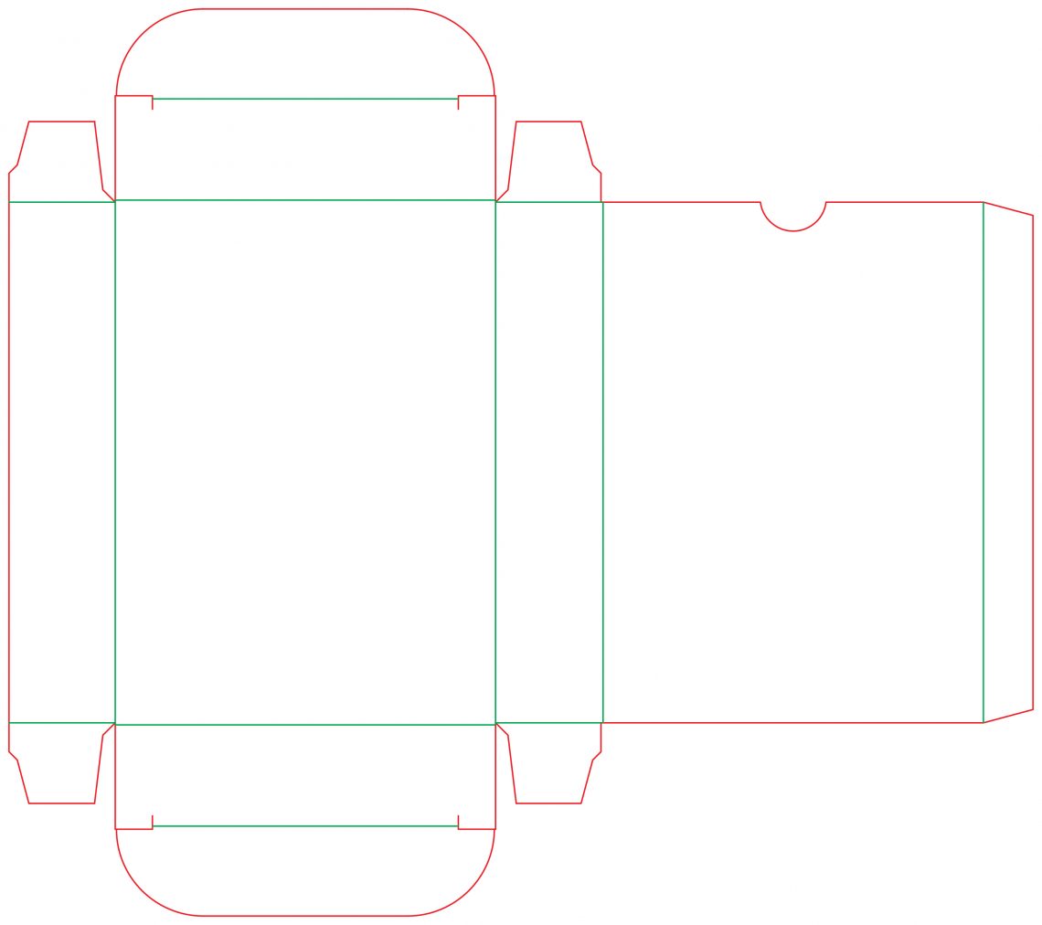 Чертеж коробки для карт