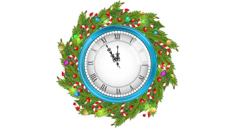 Большие Новогодние Часы на 6 листов